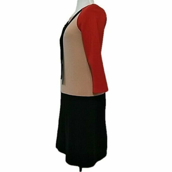 Moschino Cheap and Chic Dress Womens 4 Color Block Sweater Virgin Wool Italy - Picture 2 of 7